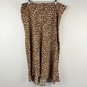 ON 34th Womens XXL Leopard Print Maxi Skirt Animal Print Flowy Brown Black